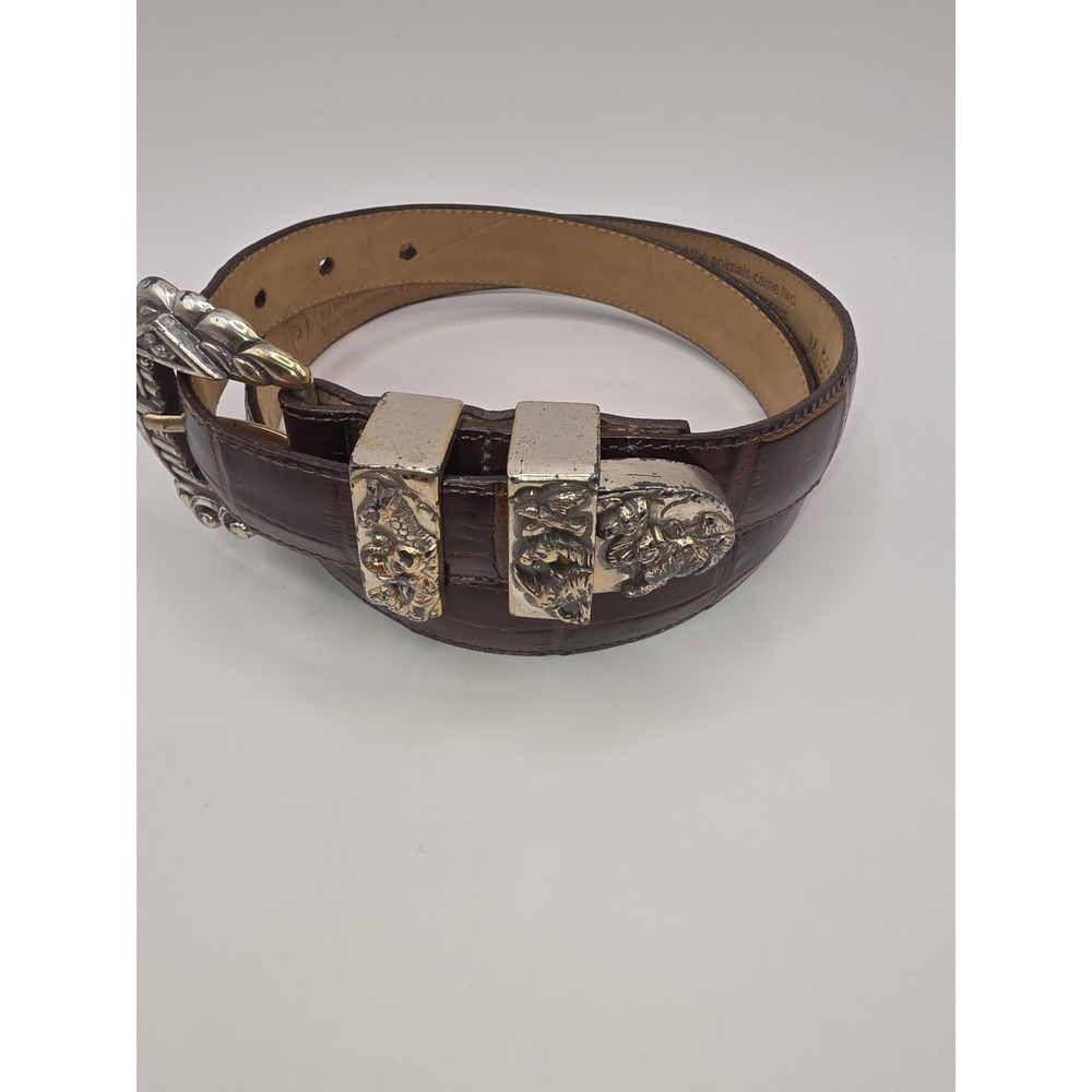Vintage BRIGHTON MUSEUM COLLECTION 1995 NOAH'S ARK Animals BROWN CROC BELT Sz S